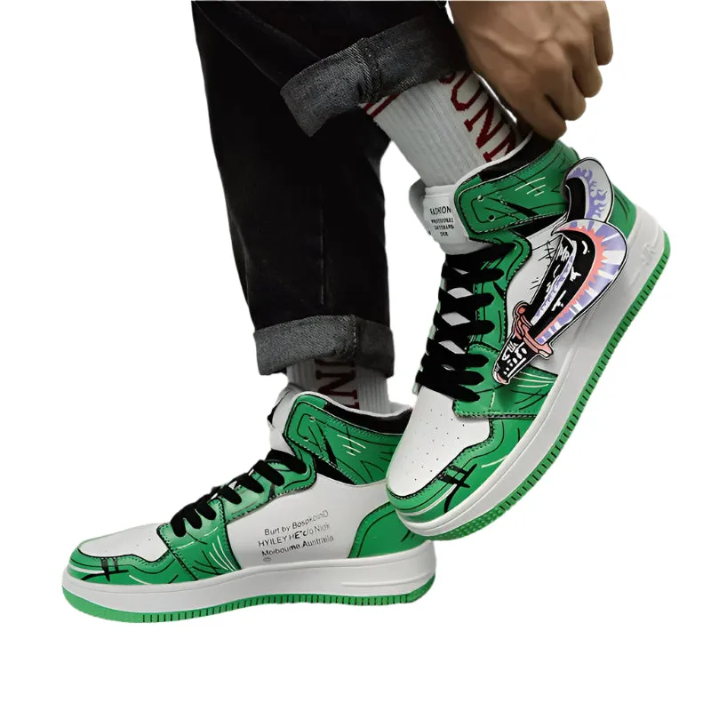 2025 One Piece Luffy Anime Canvas Sneakers – Casual Basketball Shoes, Cartoon Print, Comfortable Flats, Perfect Birthday Gift for Fans