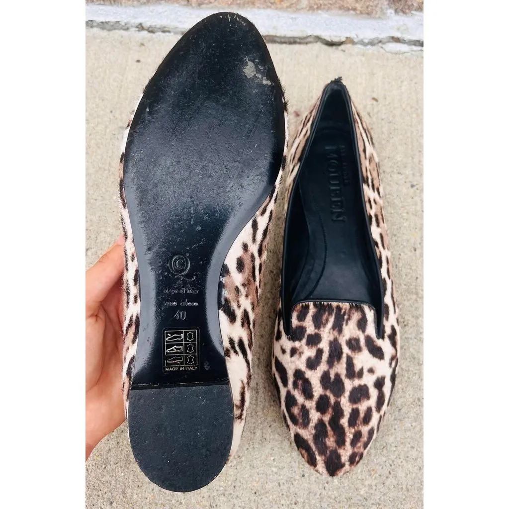Alexander McQueen Leopard Pony Hair Loafers - Size 40