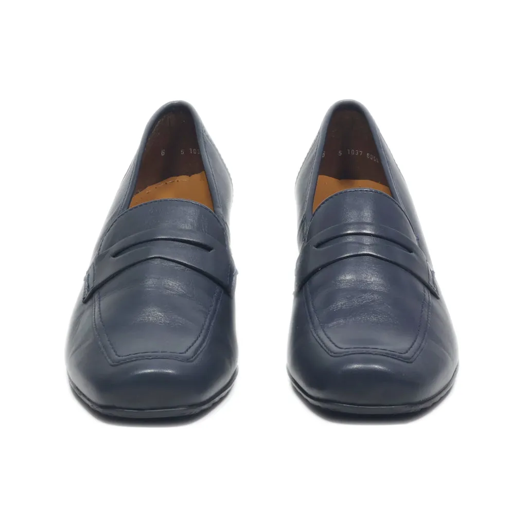 Ara Loafers Leather Blue Colour For Women