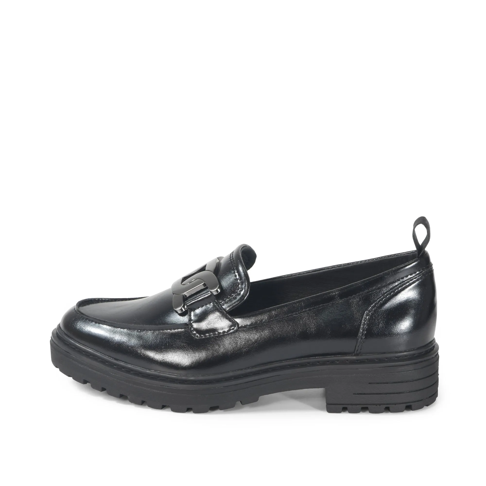 Arezzo Metallic Chain Loafers (Nero)