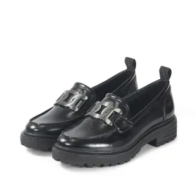Arezzo Metallic Chain Loafers (Nero)