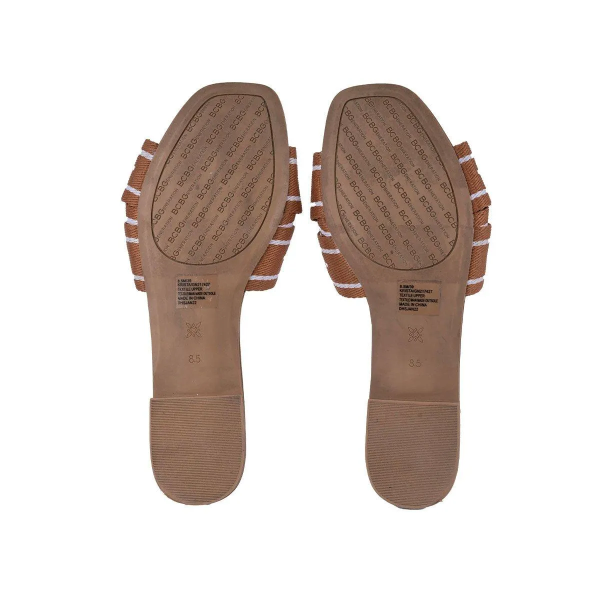Bcbgeneration Bcbgeneration Krista Flat Sandals Fabric Brown Colour For Women