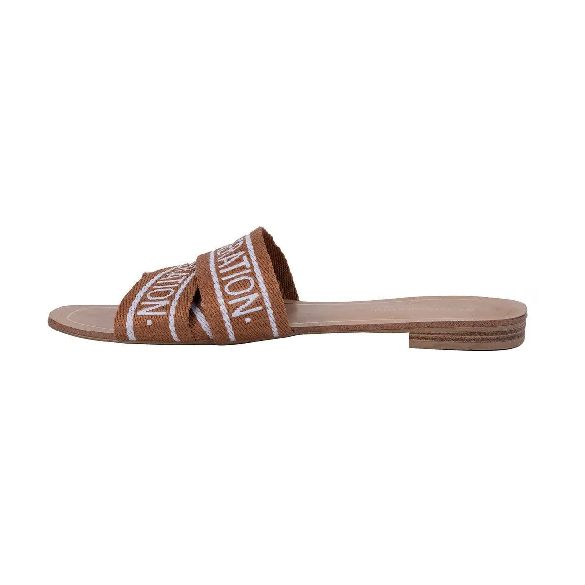 Bcbgeneration Bcbgeneration Krista Flat Sandals Fabric Brown Colour For Women
