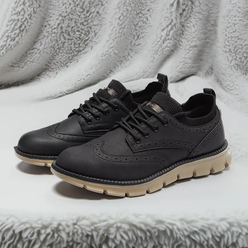 Bellkmart Men's Autumn Breathable Sneakers Classic Orthopedic Sneakers - Black