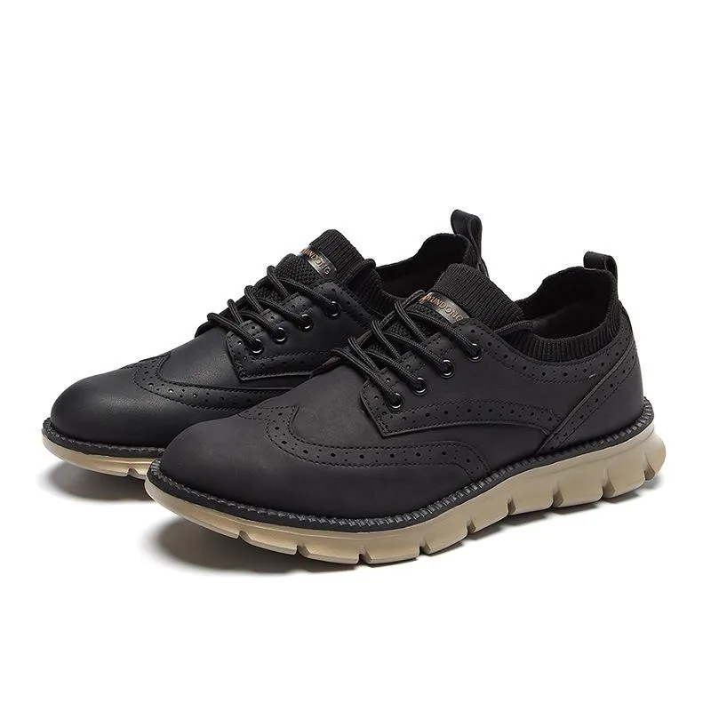 Bellkmart Men's Autumn Breathable Sneakers Classic Orthopedic Sneakers - Black