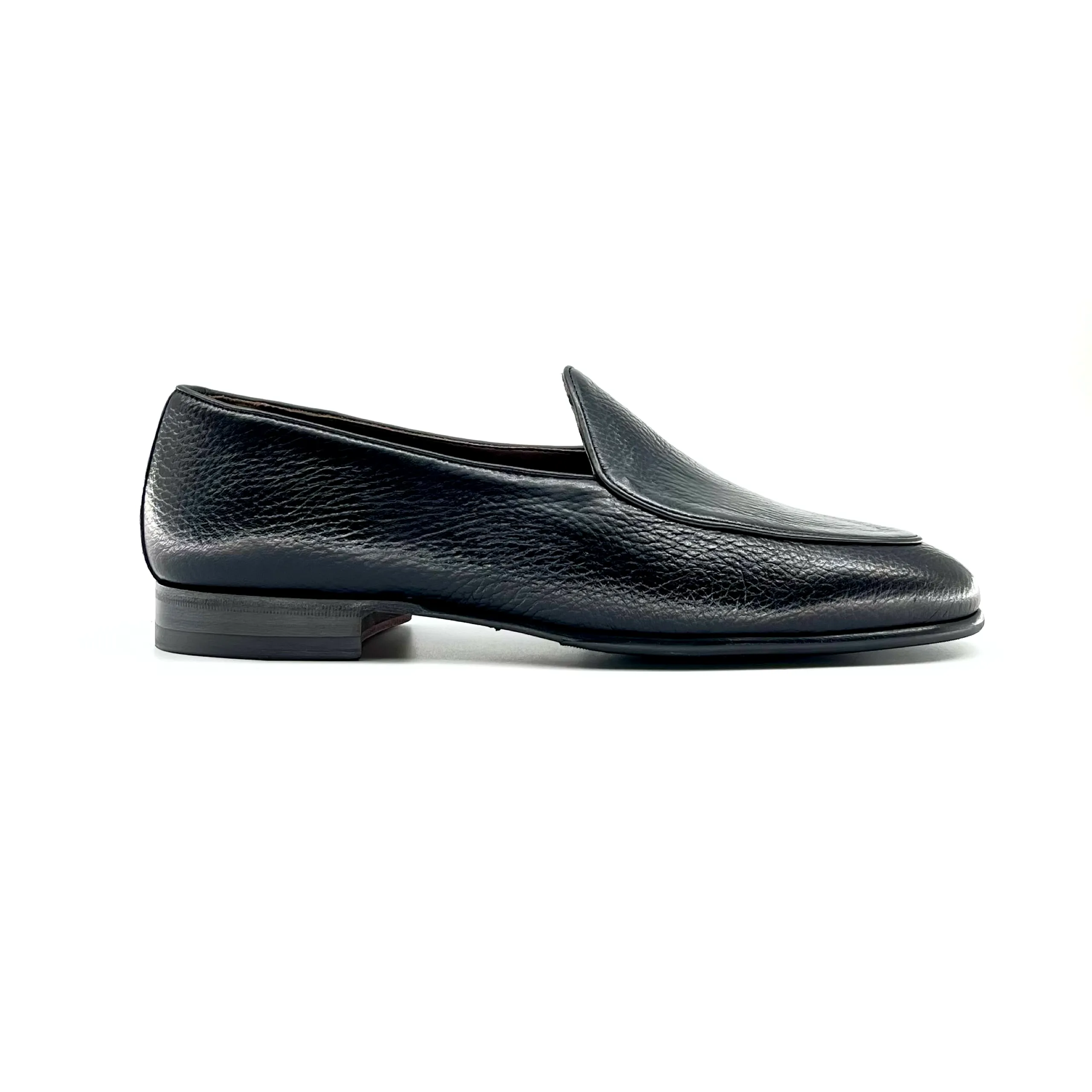 Berwick Belgian Loafer, Deer Leather - Black