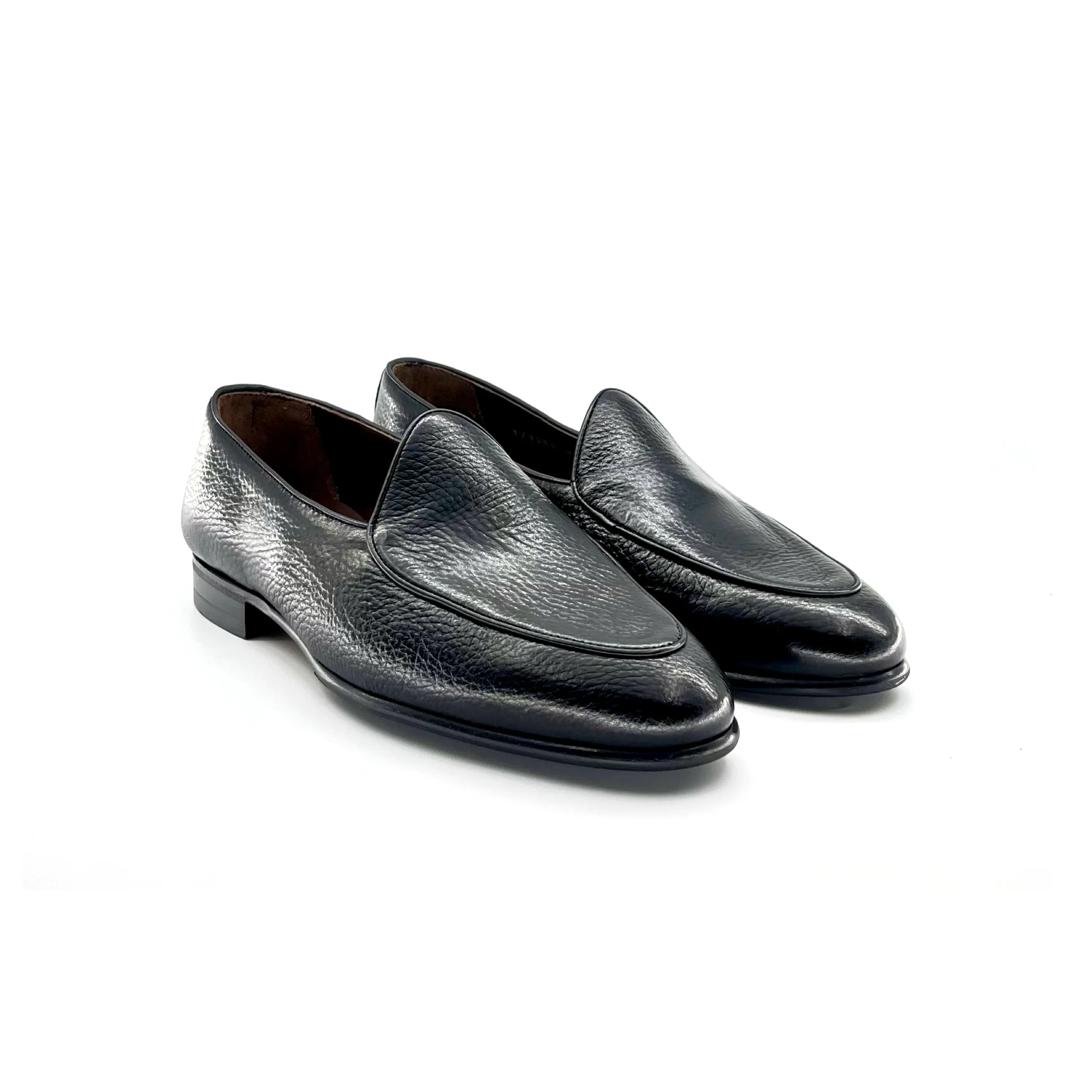 Berwick Belgian Loafer, Deer Leather - Black