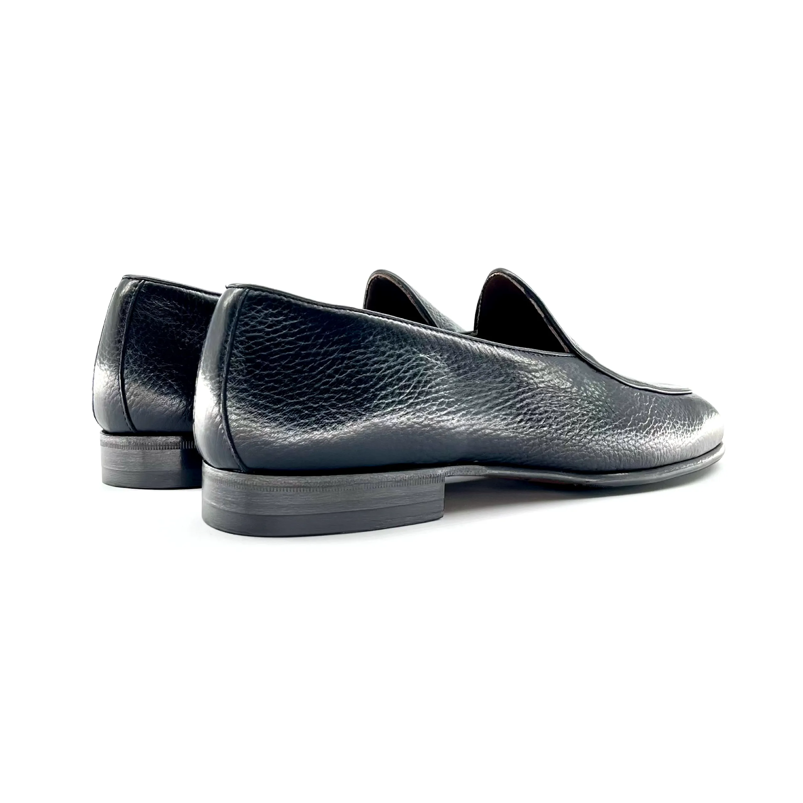 Berwick Belgian Loafer, Deer Leather - Black