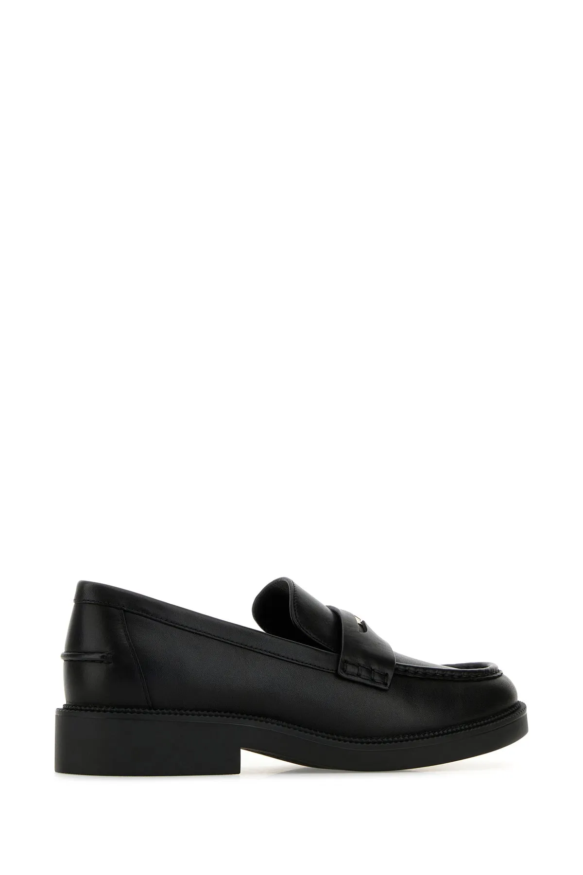 Black leather Eden loafers