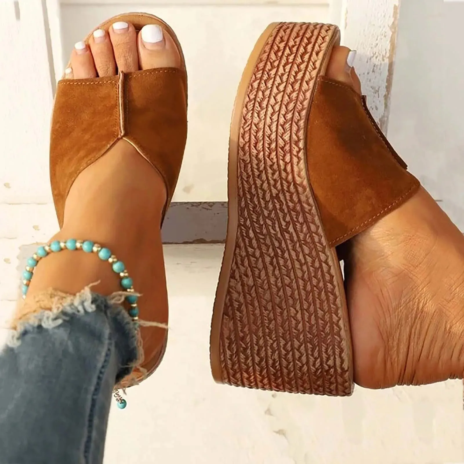 Brown Wedge Sandals