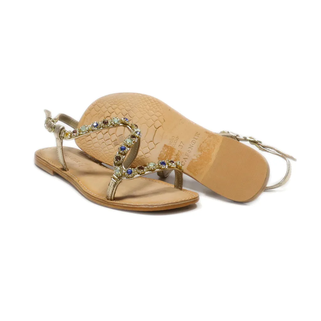Cafenoir Flat Sandals Fabric Gold Colour For Women