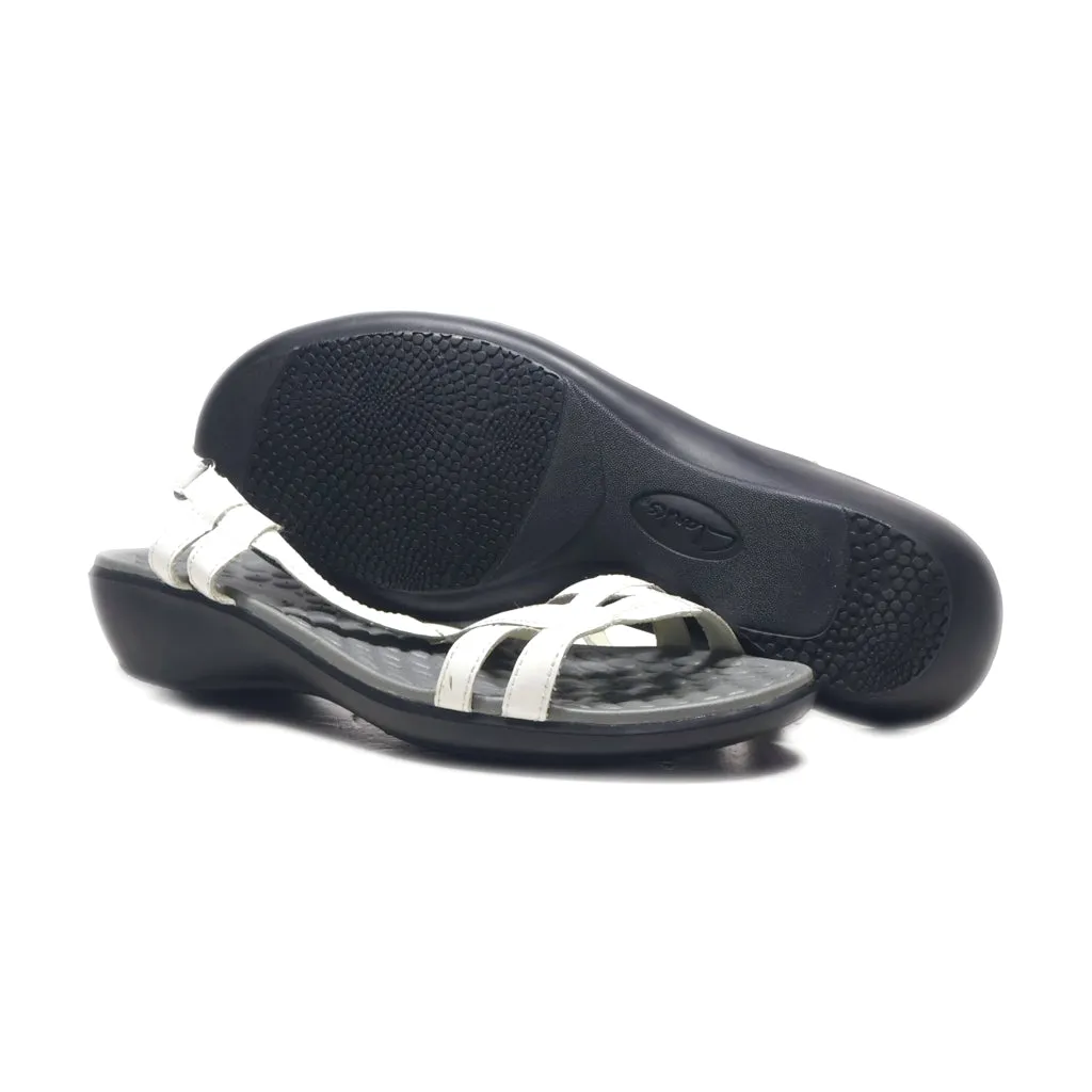 Clarks Platform Sandals Leather White Colour For Women
