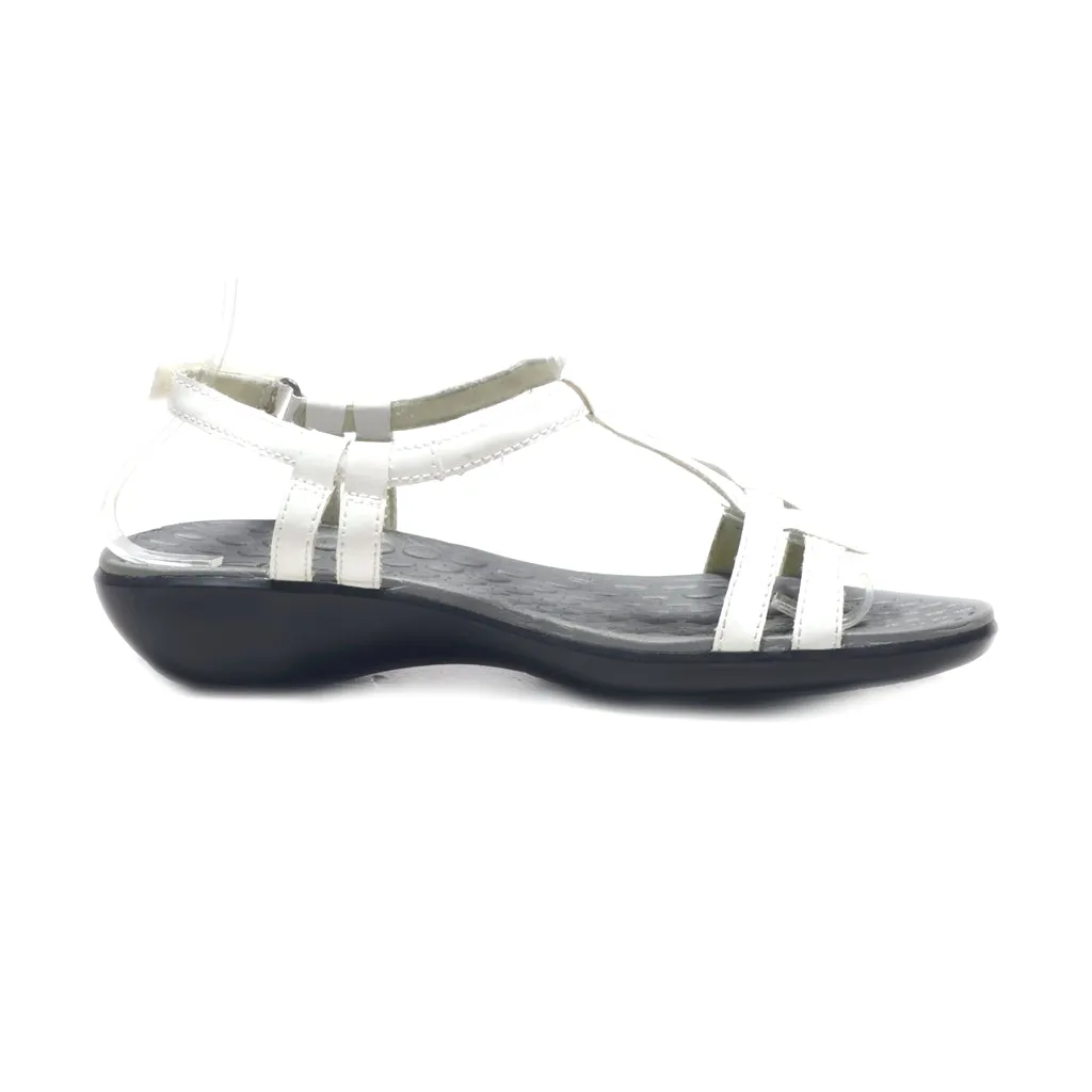 Clarks Platform Sandals Leather White Colour For Women