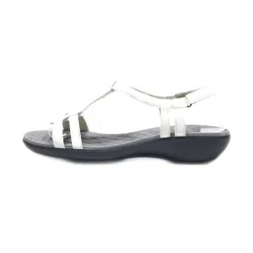 Clarks Platform Sandals Leather White Colour For Women