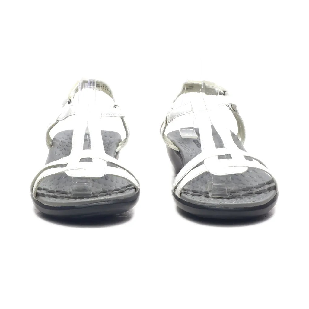 Clarks Platform Sandals Leather White Colour For Women