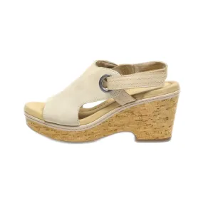 Clarks Platform Sandals Suede Beige Colour For Women