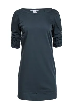Diane von Furstenberg - Dark Grey Dress w/ Ruched Short Sleeves Sz 4