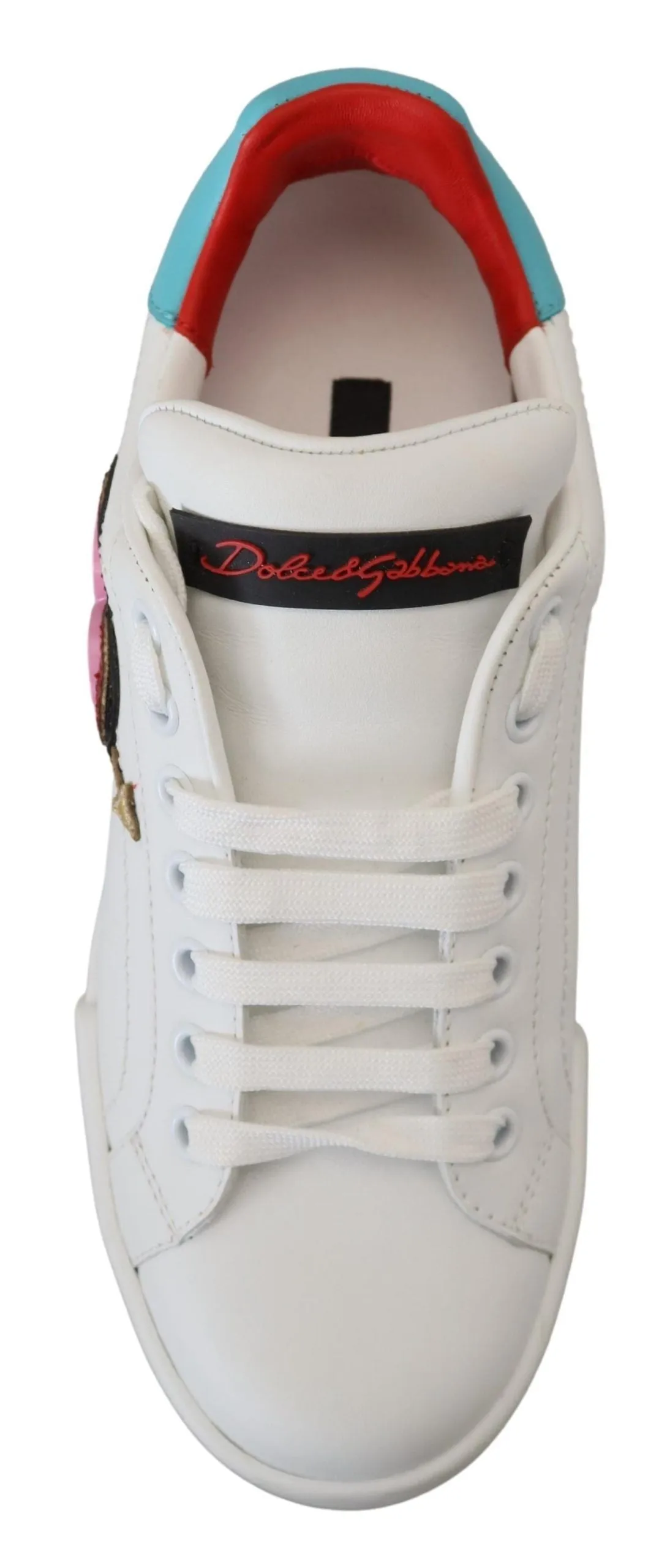 Dolce & Gabbana Elegant White Portofino Leather Sneakers