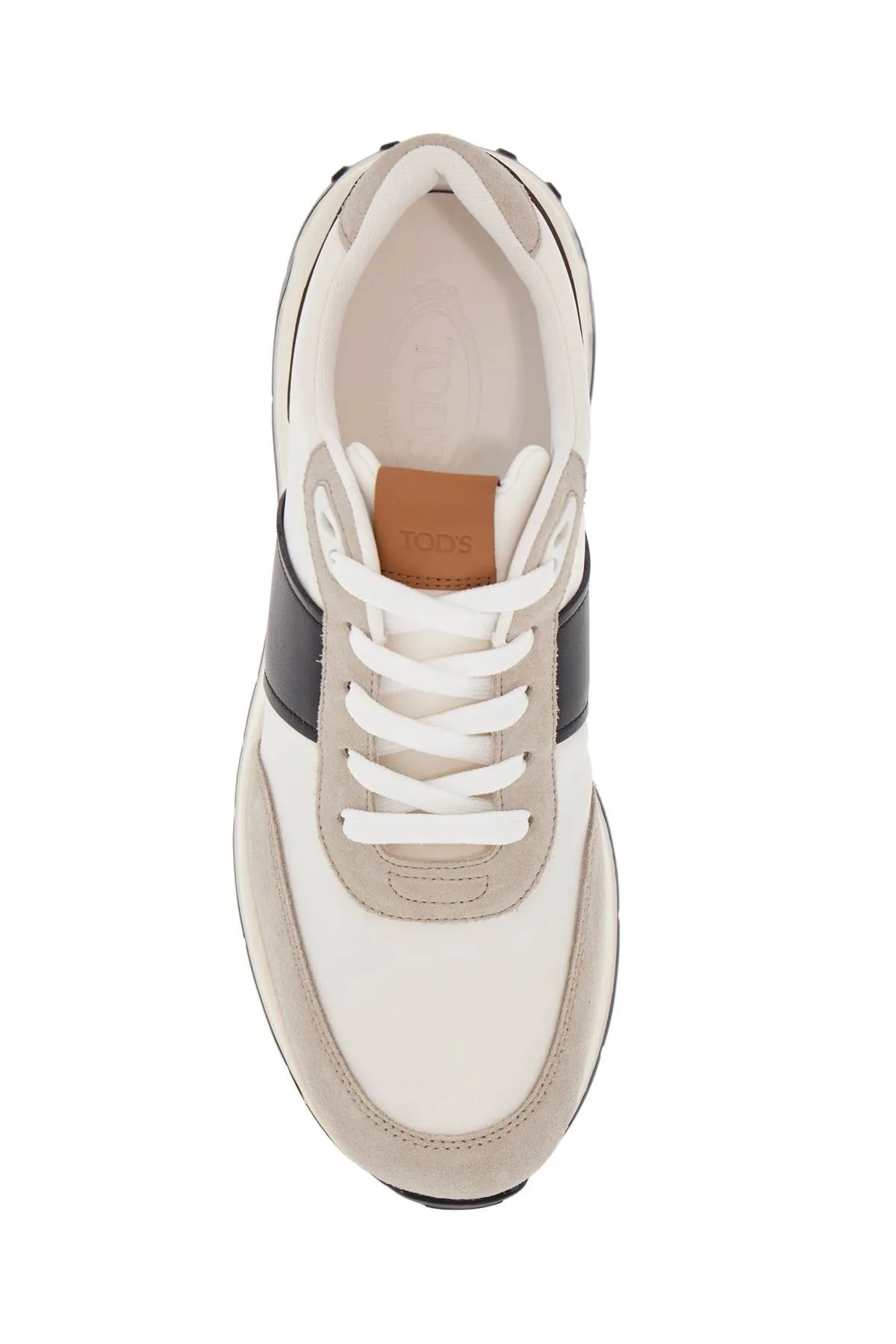 elegant sporty sneakers in white leather and suede running mid volume 63k XXM63K0GT70SM9 C006 B001 B603 C800