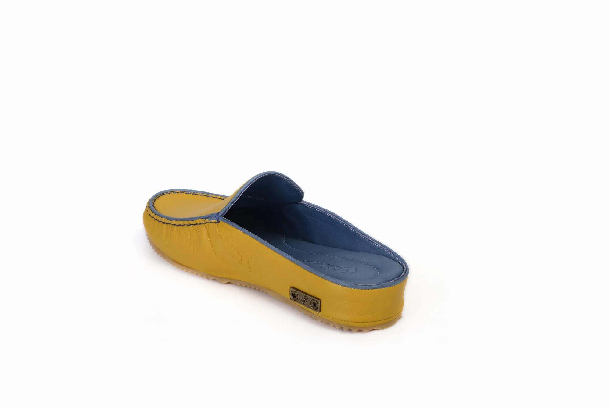FOOT FEDERATION MOC-TOE WOMEN'S LEATHER SLIPPER YELLOW
