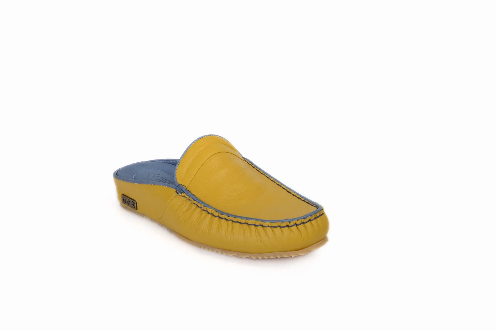 FOOT FEDERATION MOC-TOE WOMEN'S LEATHER SLIPPER YELLOW