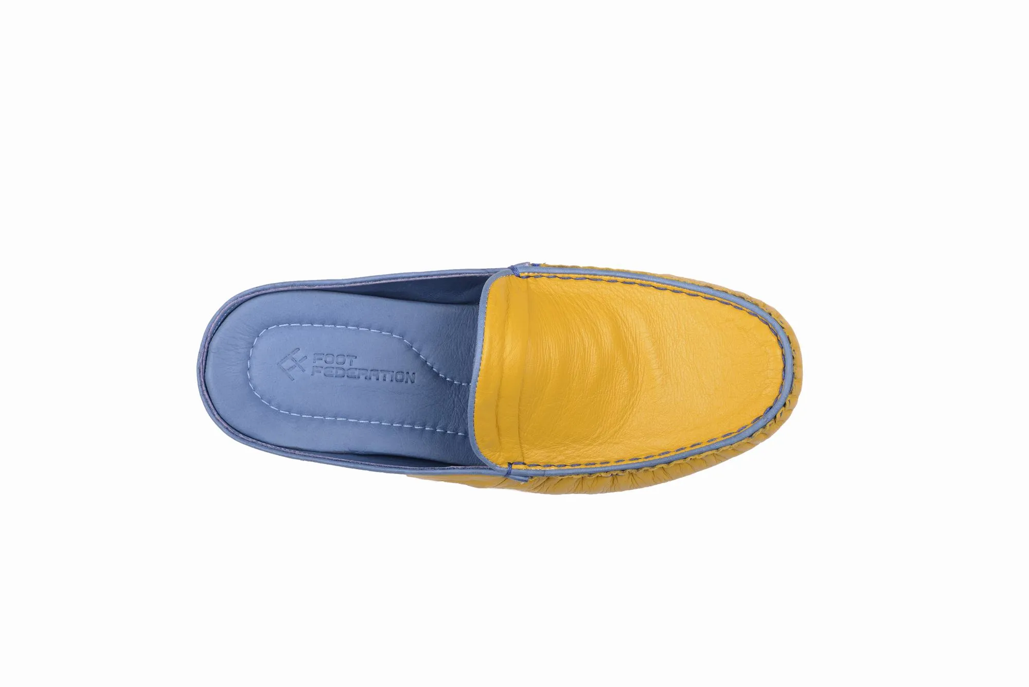 FOOT FEDERATION MOC-TOE WOMEN'S LEATHER SLIPPER YELLOW