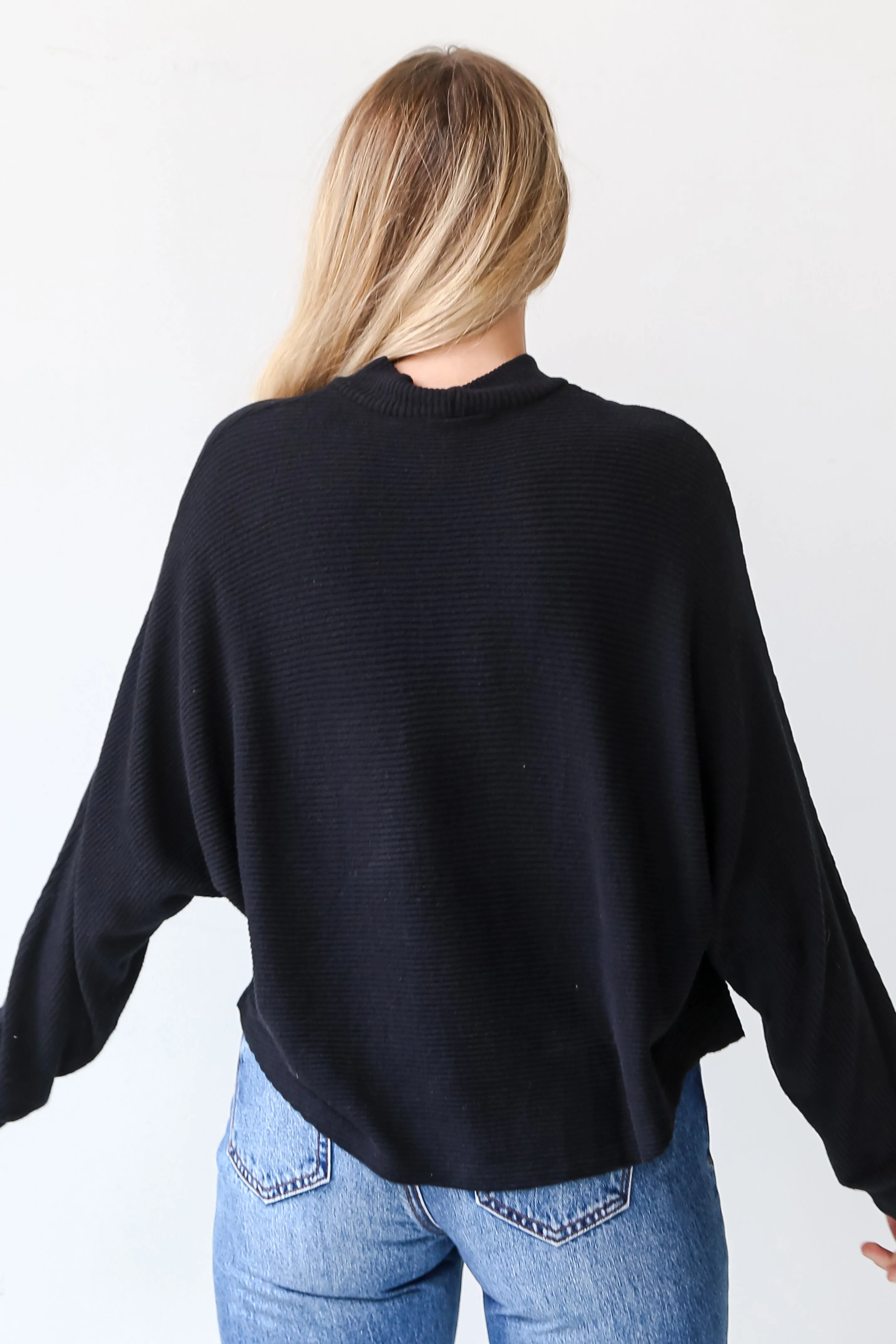 Homebody Black Brushed Ribbed Knit Top - DOORBUSTER