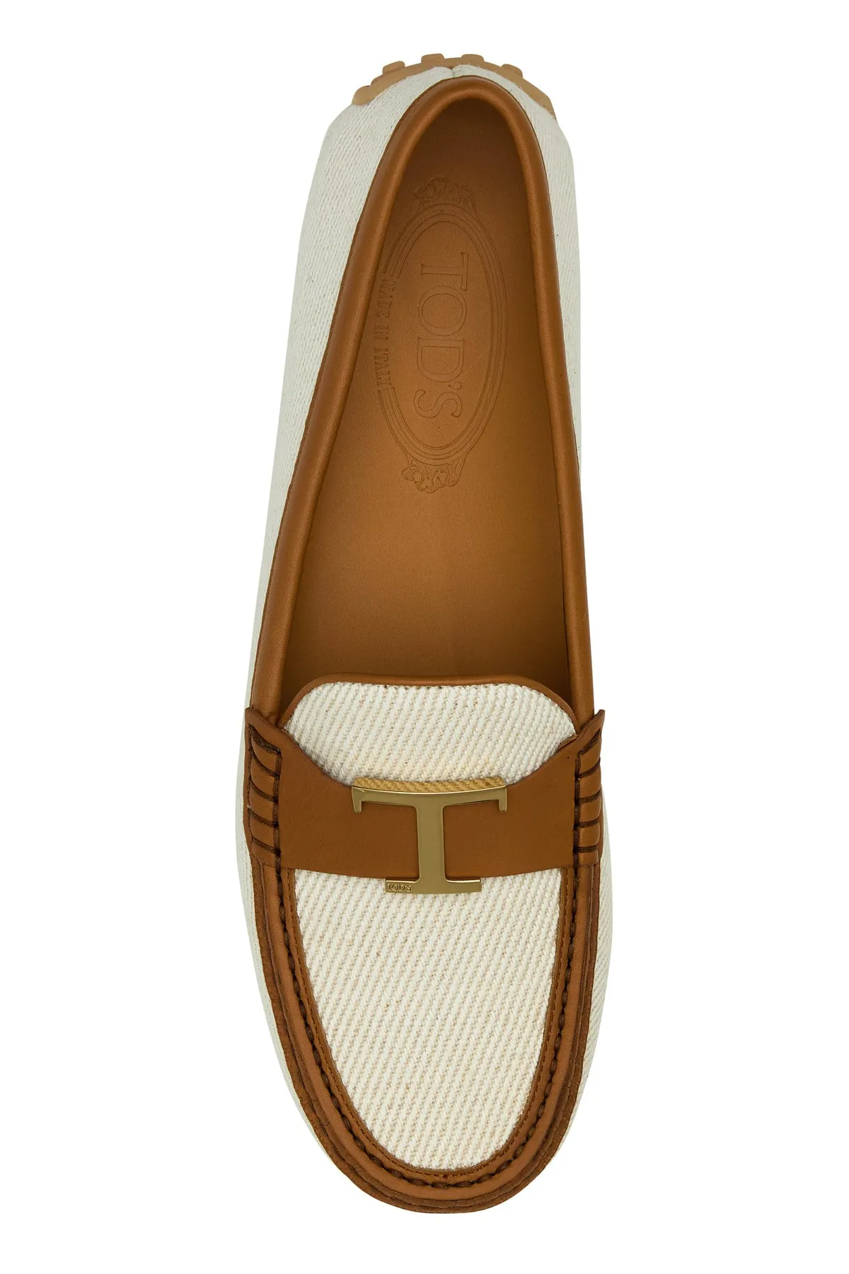 Ivory fabric City loafers
