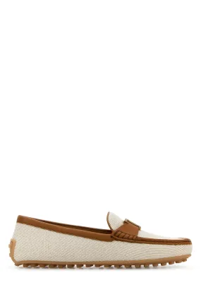 Ivory fabric City loafers