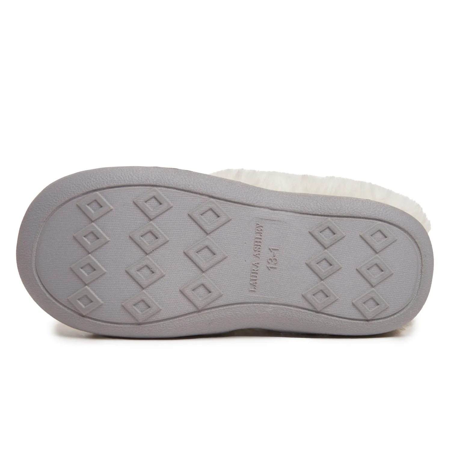 Laura Ashley Girl's Box Stitch Knit Clog Slippers with Pom Poms