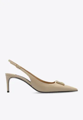 Lollo 60 Polished Calfskin Slingback Pumps