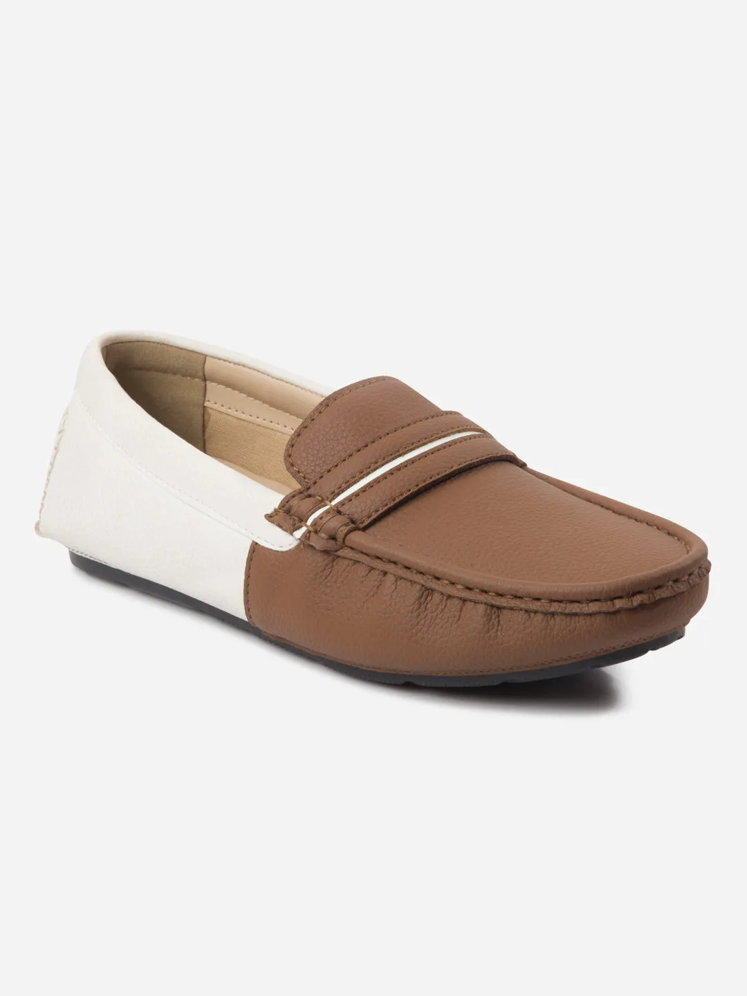 Men's Tan White Multi Color Loafer (IX4106)