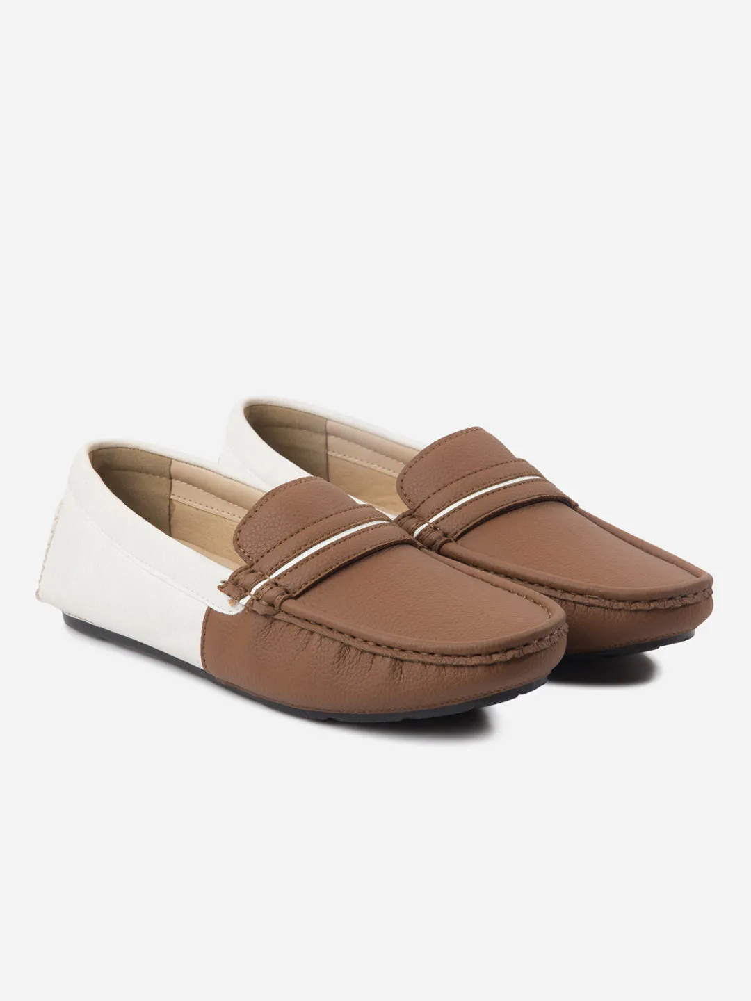 Men's Tan White Multi Color Loafer (IX4106)