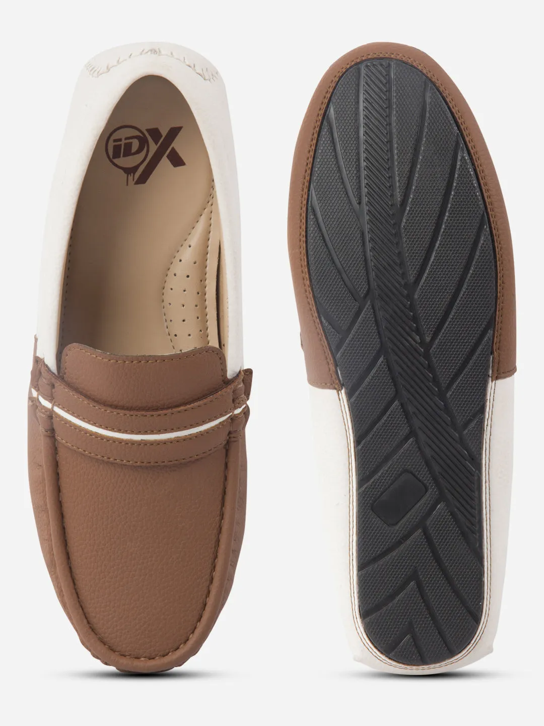 Men's Tan White Multi Color Loafer (IX4106)