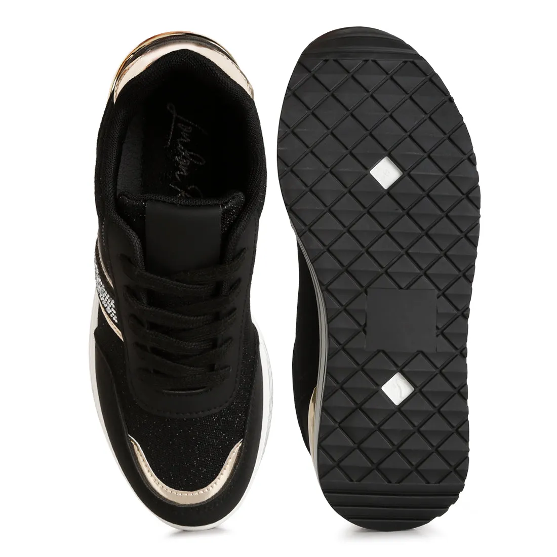 Metallic Panel Platform Sneakers