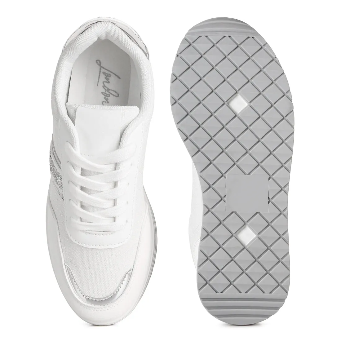 Metallic Panel Platform Sneakers