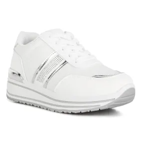 Metallic Panel Platform Sneakers