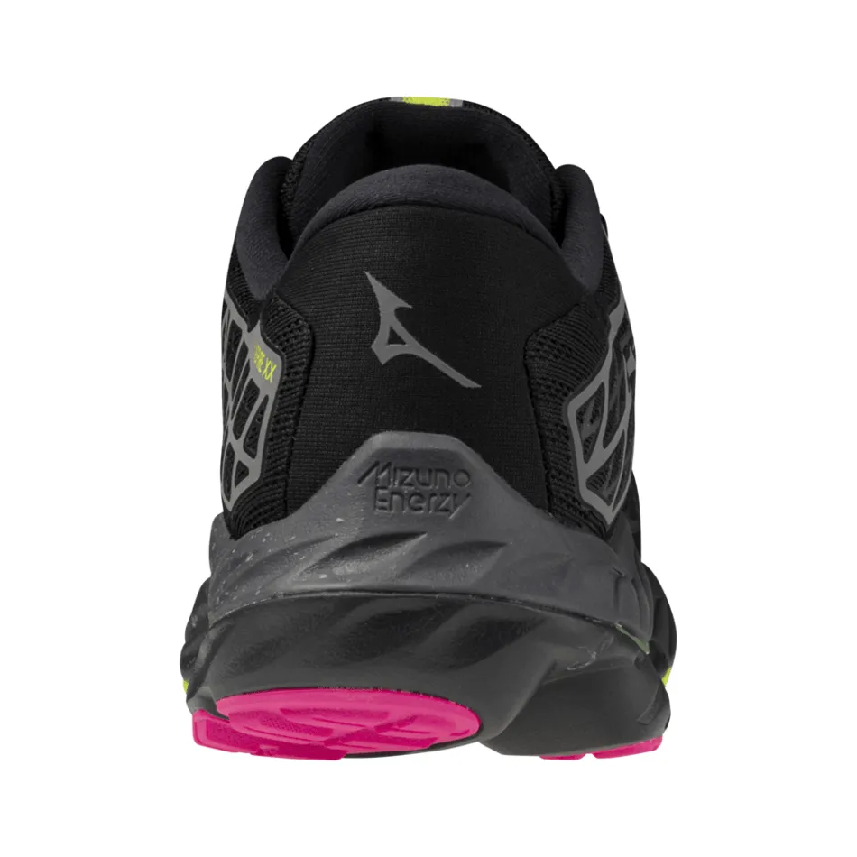 Mizuno Unisex Wave Inspire 20 Running Shoes in Black/Silver/Sunny Lime AW24