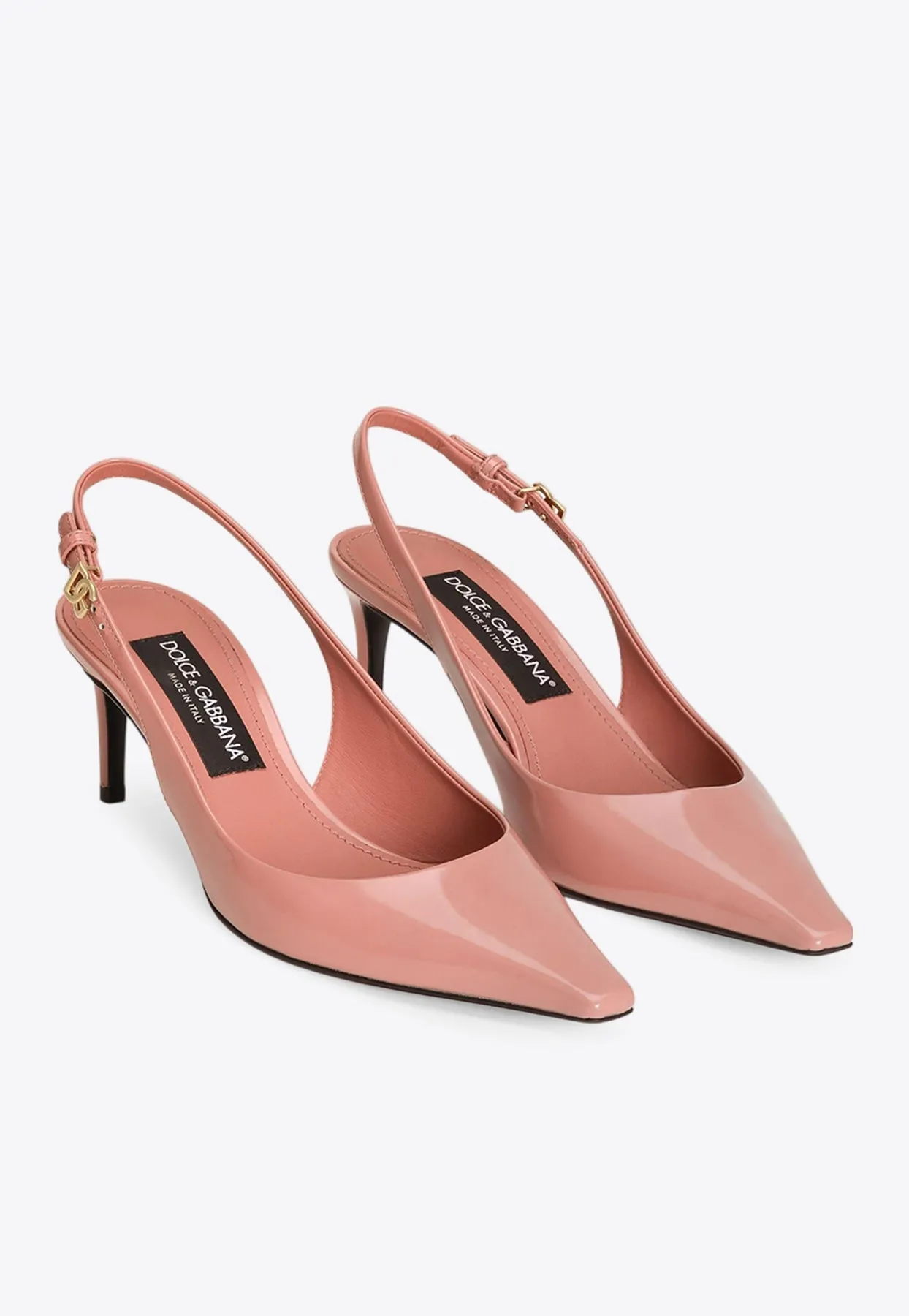 Mun 90 Polished Leather Slingback Pumps