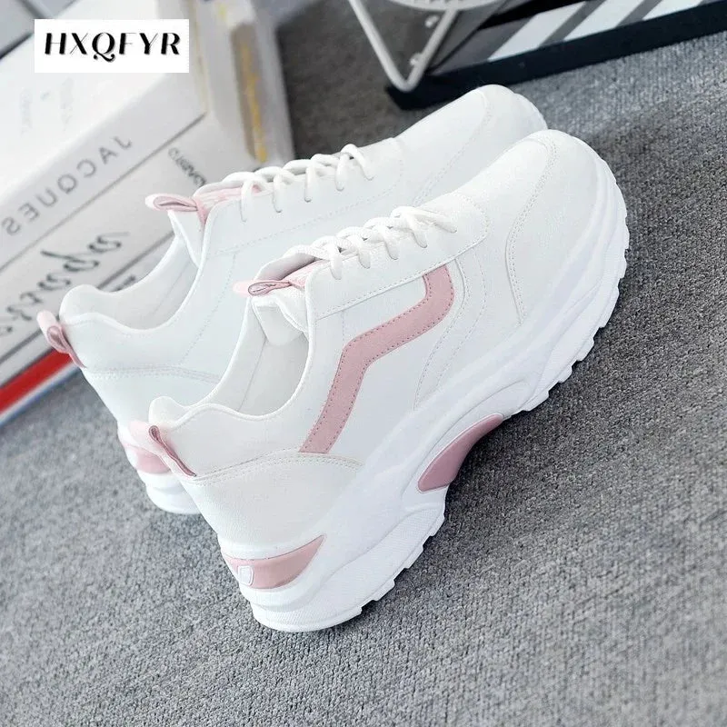 New Women Sneakers  Fashion Women's Sports Shoes Casual Shoes Woman Comfortable Breathable White Female Platform Sneakers
