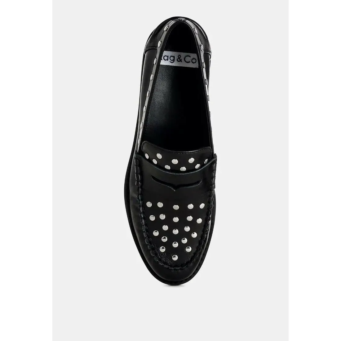 Oglavia Studs Embellished Leather Loafers