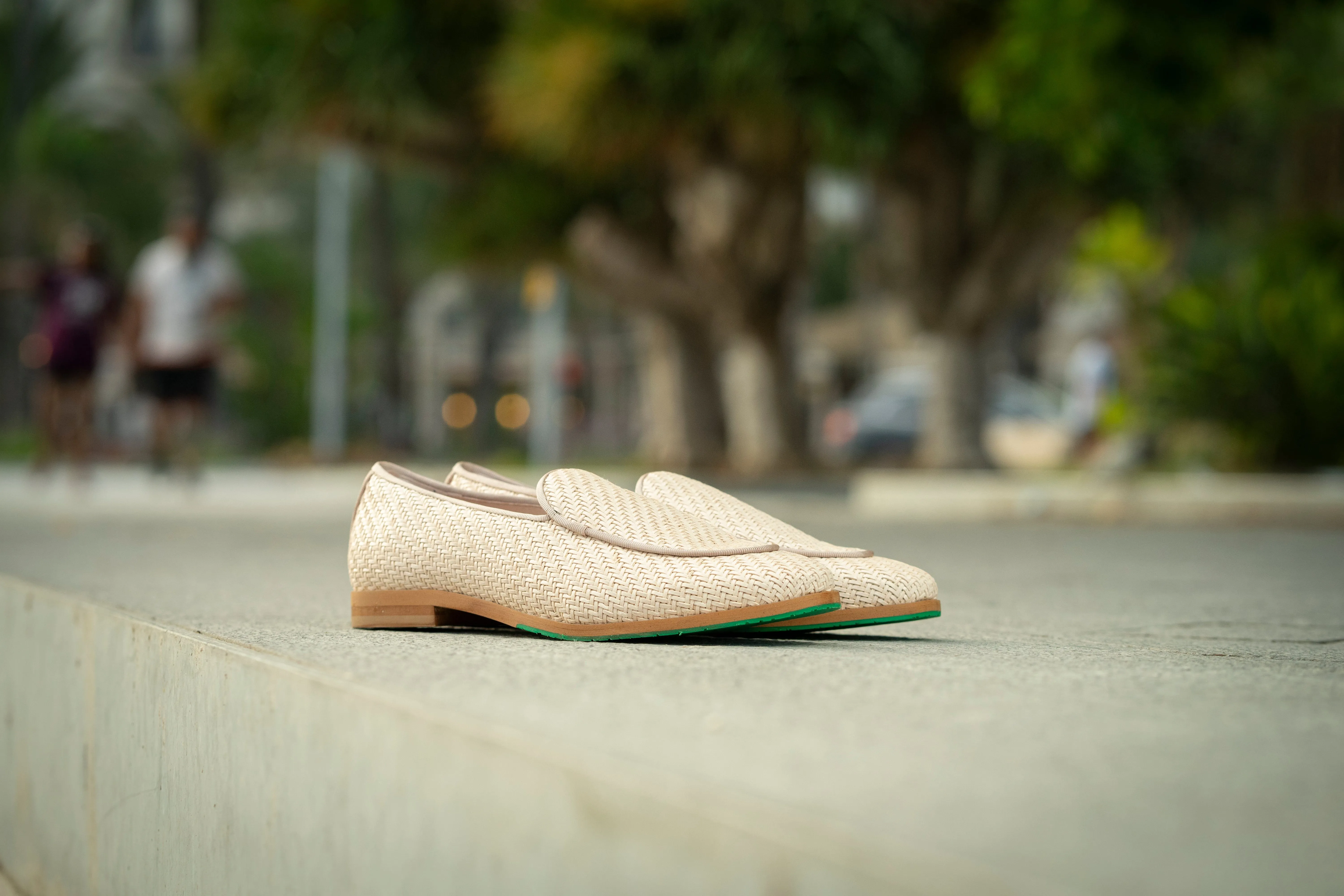 Princesa Raffia Vegan Loafers | Beige