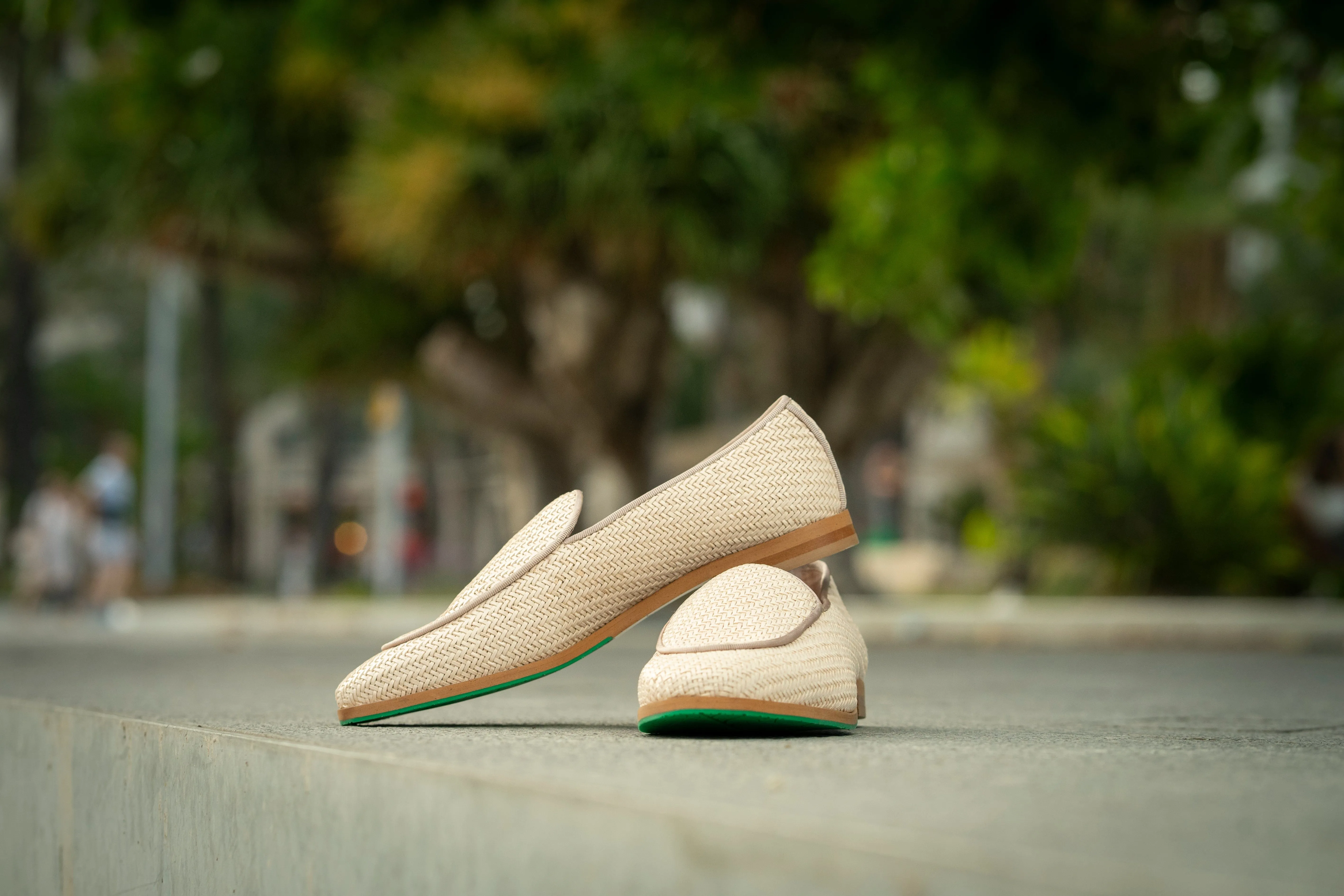 Princesa Raffia Vegan Loafers | Beige