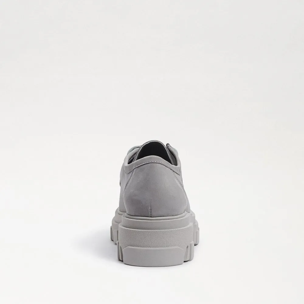 Sam Edelman Danice Alloy Light Grey Chunky Block Heel Lug Sole Slip On Loafers