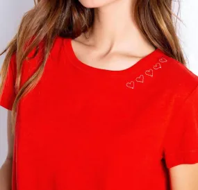 Sealed With a Kiss Short Sleeve Tee in Red Hot