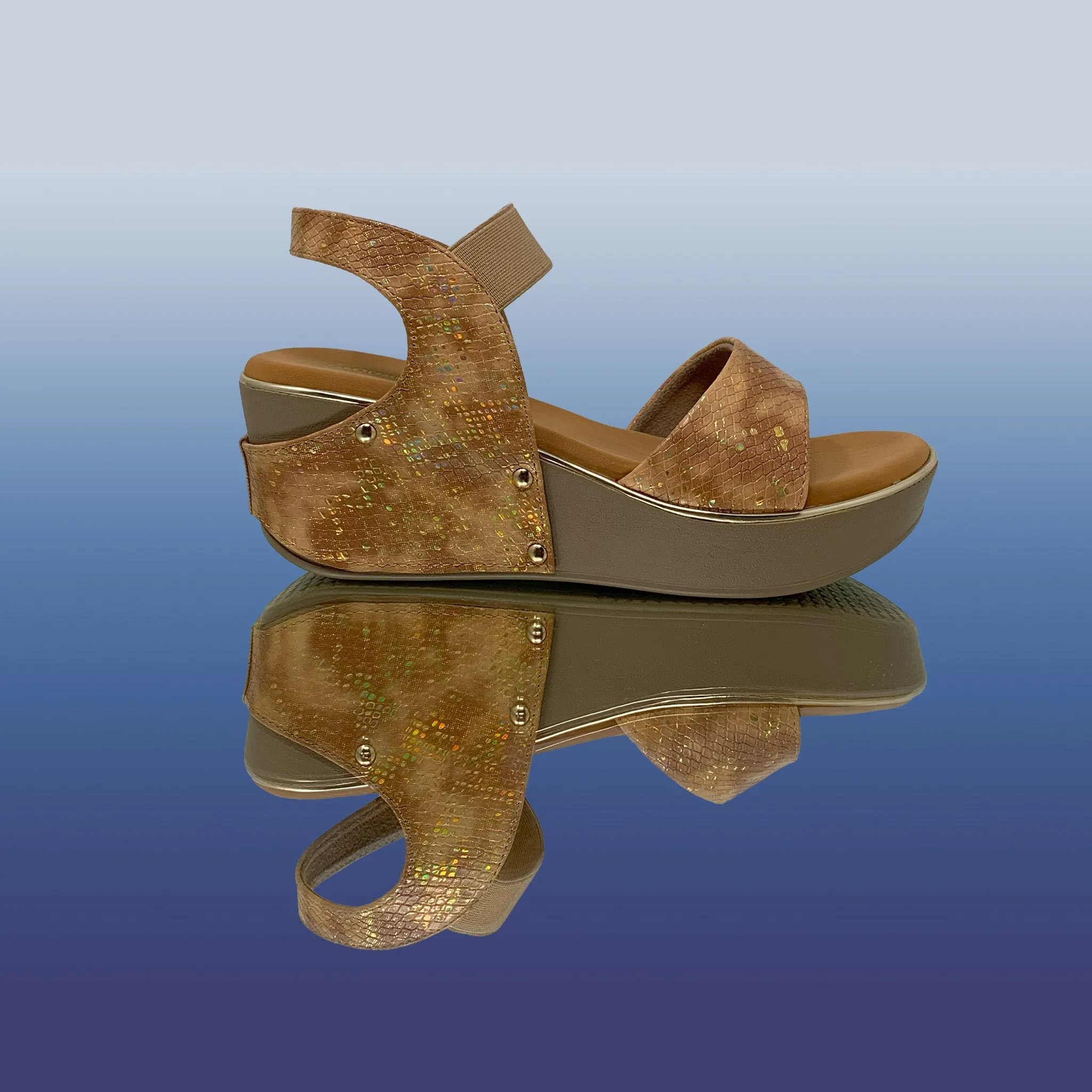 Shimmer Finish Platform Sandals