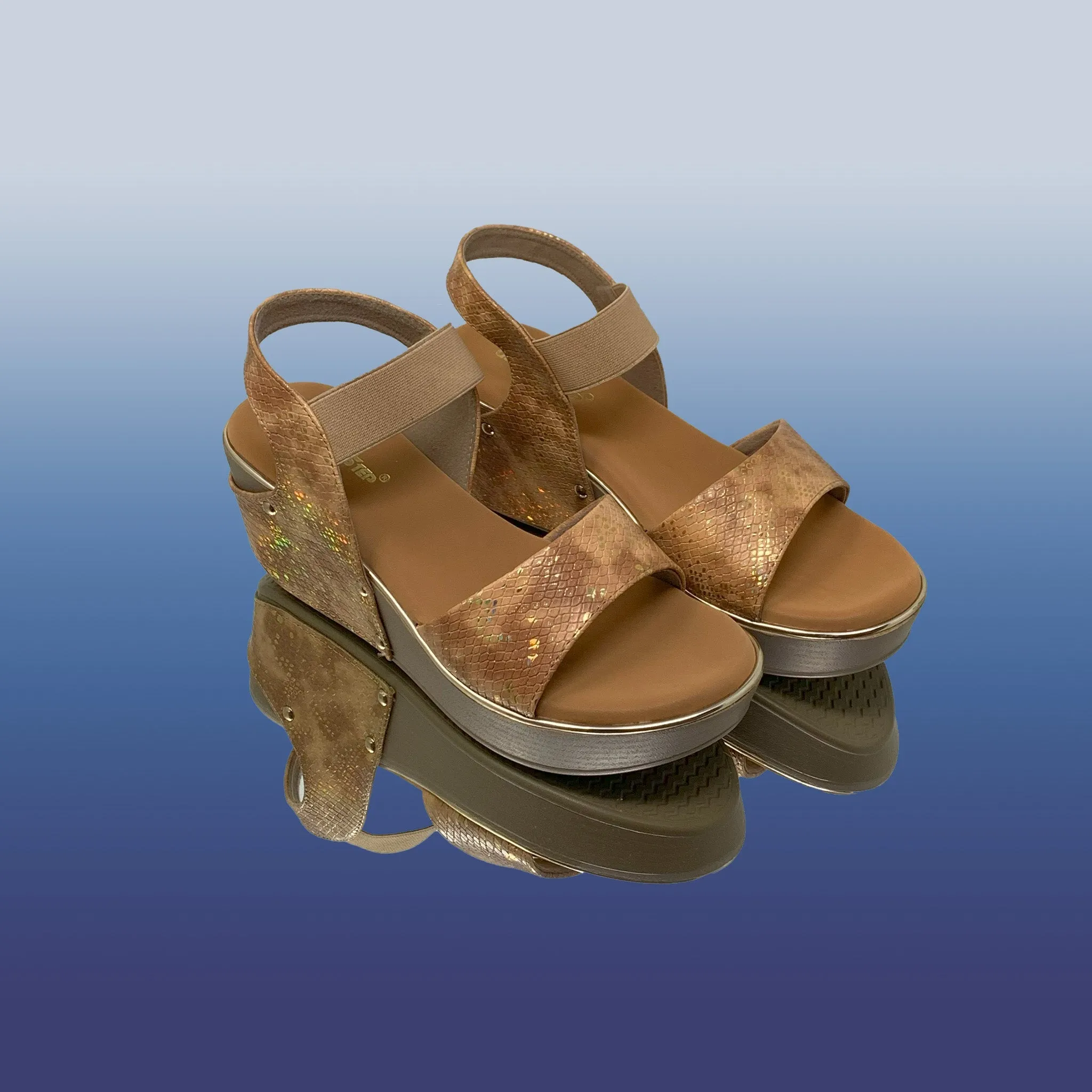 Shimmer Finish Platform Sandals