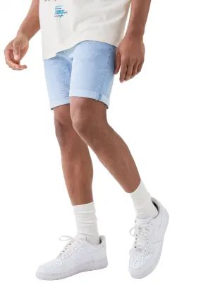 Skinny Stretch Denim Shorts - Light Blue