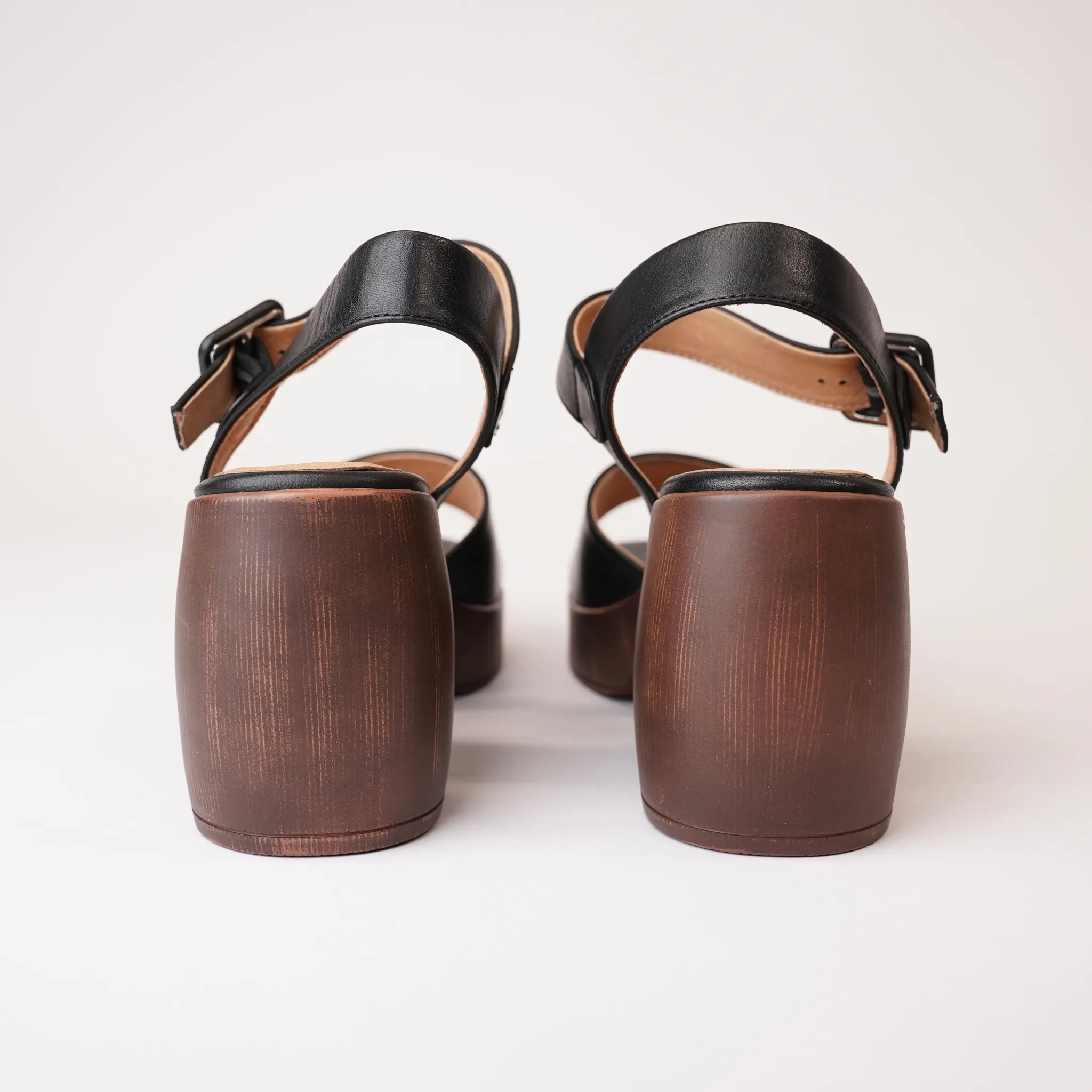 Spiga Black Leather Heels