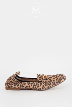 UNISA BAIRON LEOPARD LEATHER PENNY LOAFERS